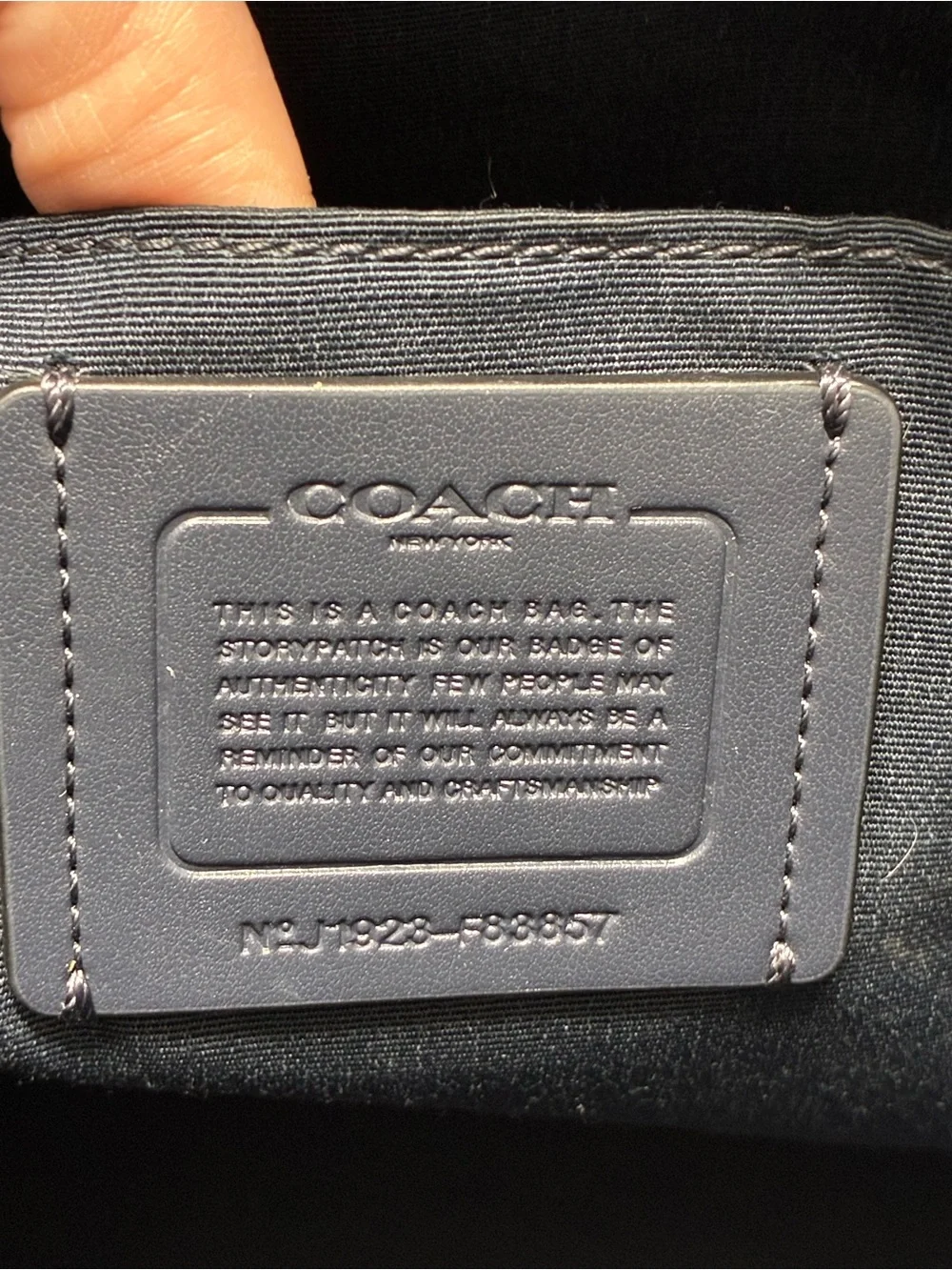 COACH Navy Leather City Tote Bag